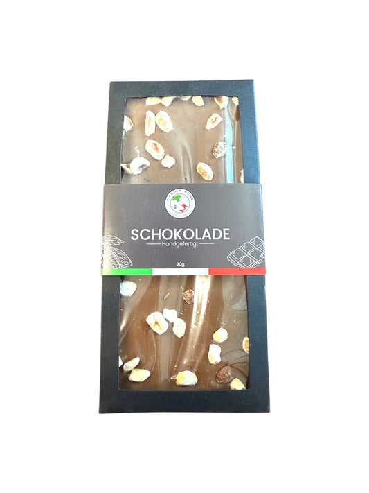 Mangia Bene Schokolade mit Haselnüssen Handgefertigt 90g