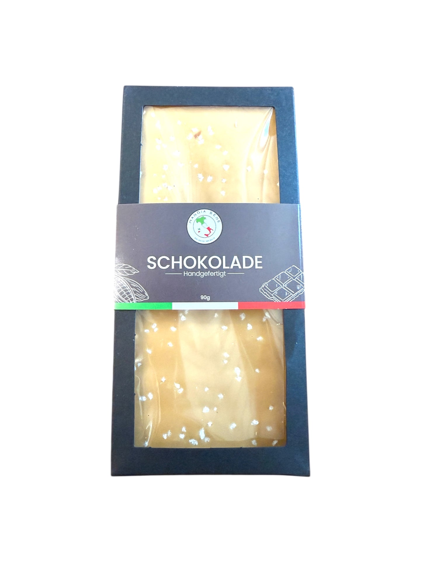 Mangia Bene Salted Caramel Schokolade Handgefertigt 90g