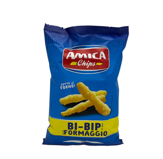 Amica Chips Bi-Bip Snack di Mais Gusto Formaggio 24x100g *POS154*